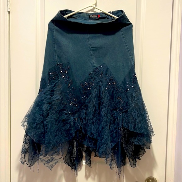 Fashion Denim Layers Sequin Skirt for Ladies - Picture 1 of 8
